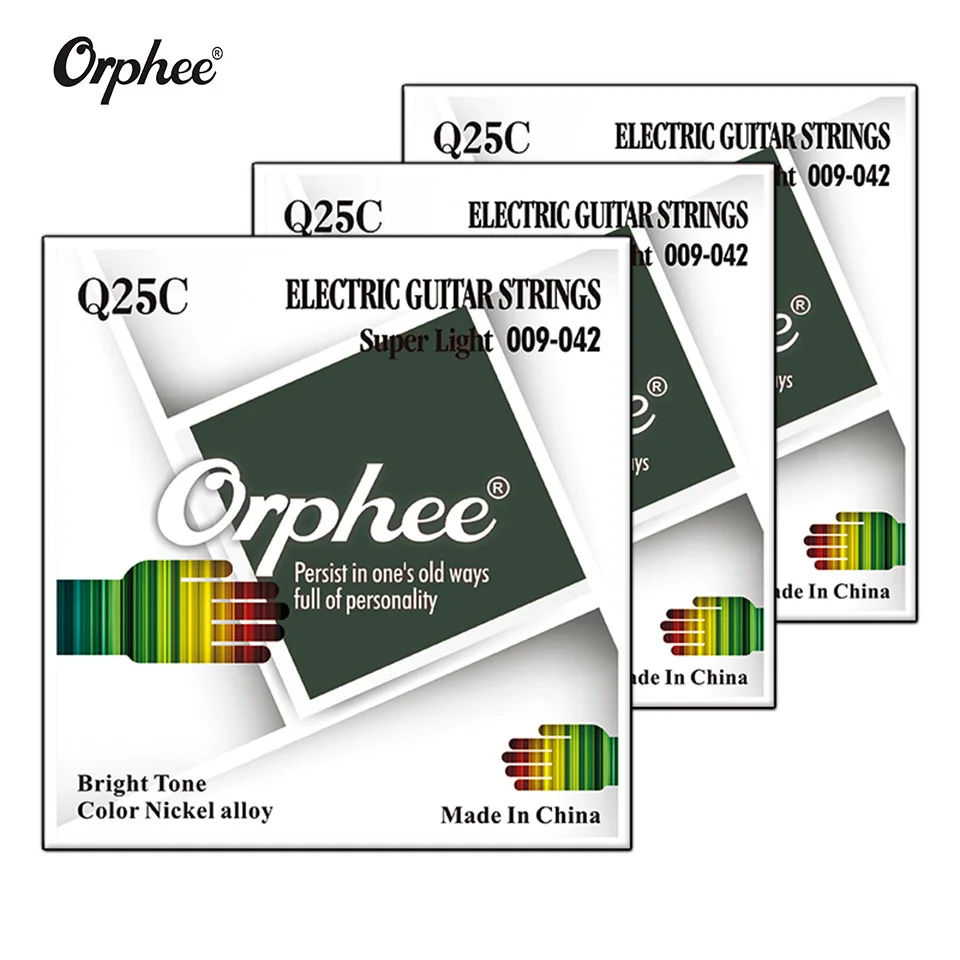 Orphee 1 комплект, оригинальные Струны для электрогитары, шестигранный сердечник+ никелевый сплав, большие яркие красочные Струны для электрогитары