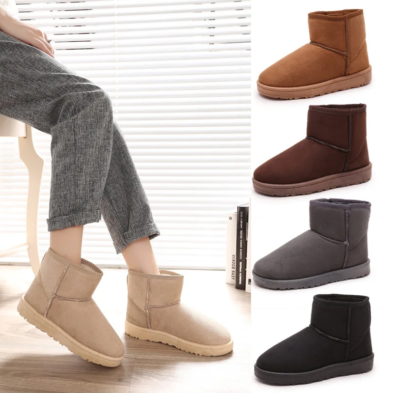 

Warm Snow Boots Casual Flats Leisure Ankle Boot Solid Comfortable Round Toe Women Shoes Ladies Winter Women Boots