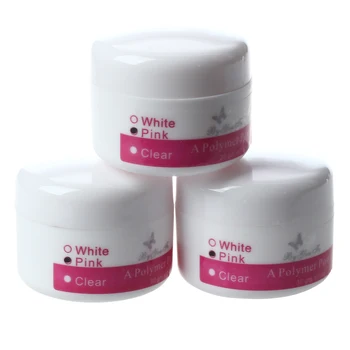 

3 X Acrylic Powder Crystal Nail Polymer Nail Art Tips Builder False Tips Tools Acrylic Powder for Nail PINK Color