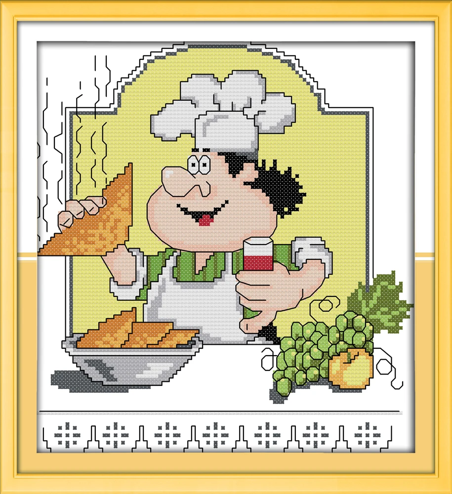 Cook Humor chef Счетный Набор для вышивания крестиком 11CT 14CT Набор для вышивания крестиком оптом DIY Набор для вышивания крестиком из мультфильма рукоделие