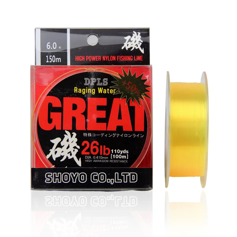 

DYS nylon Super Strong Fishing Line 150M Lure Nylon Monofilament Fishing Line Rock fishing line Invisible