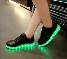 Fast Shipping New Brand Unisex Fashion 7Colors LED Lighted Shoes Lace Up Casual Lover’s Luminous casual shoes men led Light shoe