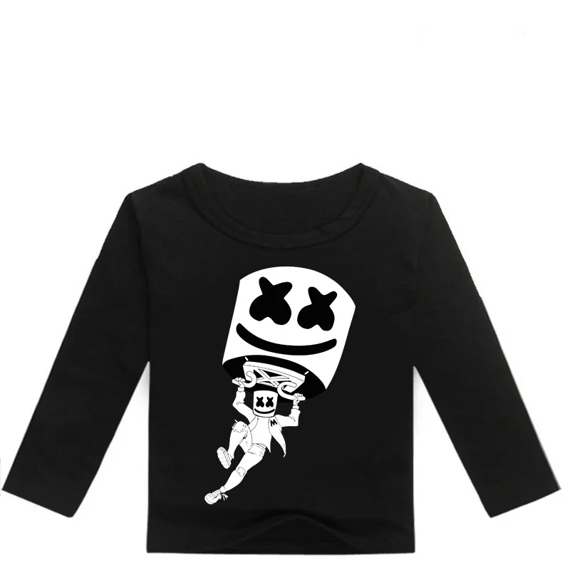 

Dj Music Mask Children Clothes Baby Kids Boys Girls Black/Red Tops Long Sleeve T-Shirt Christmas fashion Shirt