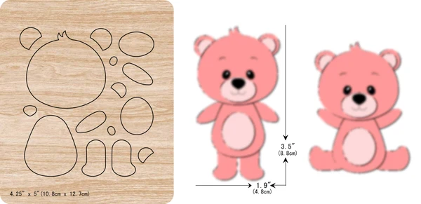 

New Bear wooden dies cutting dies for scrapbooking Multiple sizes V-5188