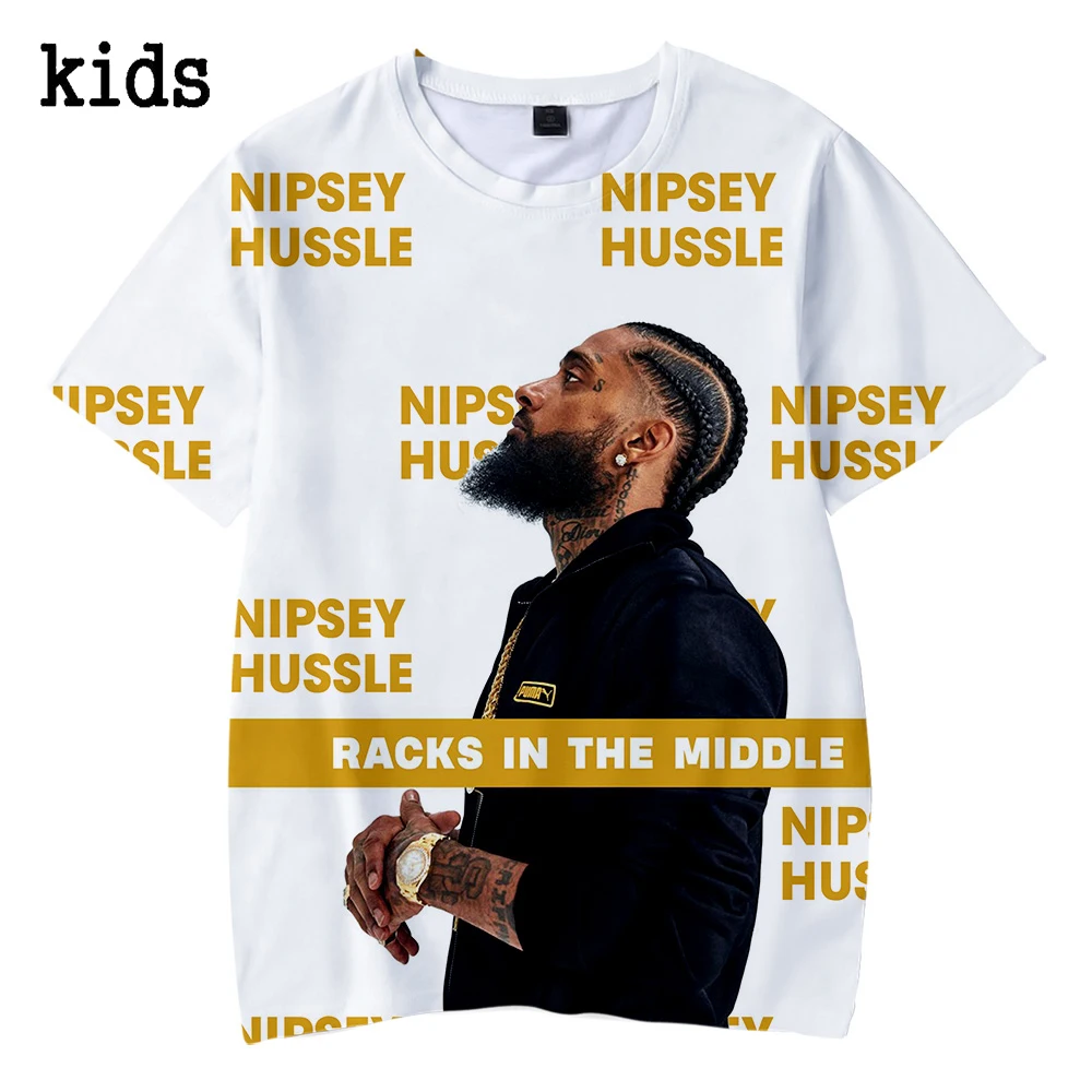 2019 Nipsey hussle/Детская футболка с 3D принтом, летняя повседневная рубашка для мальчиков и девочек, модная мягкая детская футболка с короткими