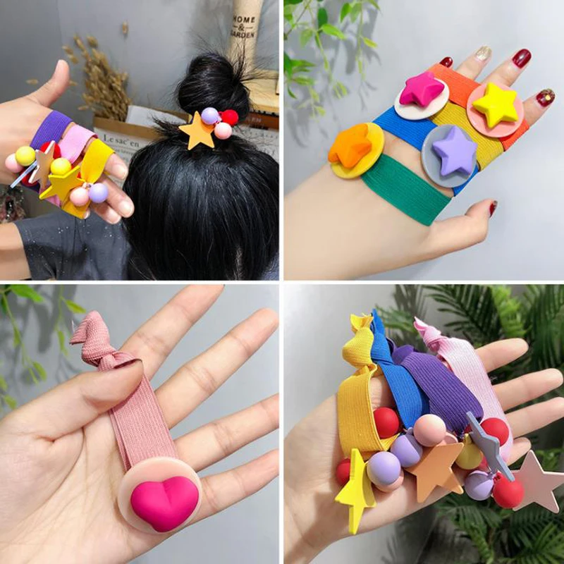 CandyColorHeartshapedHairBandsAcrylicBeadsHeadbandsStars
