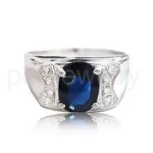 Мужское кольцо, натуральный настоящий сапфир, кольца,, серебро 925 пробы, 6*8 мм, 1.6ct, драгоценный камень, хорошее ювелирное изделие C912121