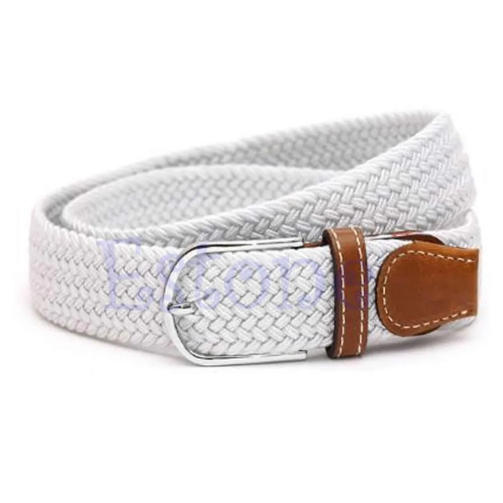 

6 colors Fashion Men's Stretch Belt Premium Leather Golf Wide Elastic Waistband