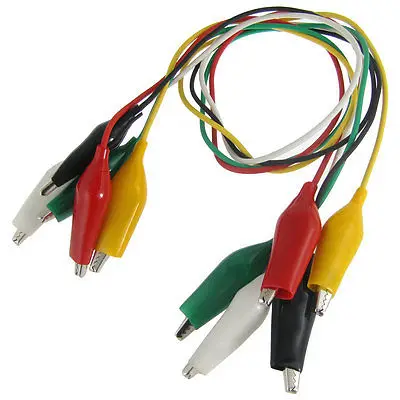 

5x Multimeter Multicolor Insulating Alligator Clip Test Lead Cable 45cm