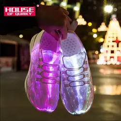 Летние светодиодные волоконно-оптические туфли для девочек и мальчиков, мужские и женские светящиеся кроссовки с USB зарядкой, мужская