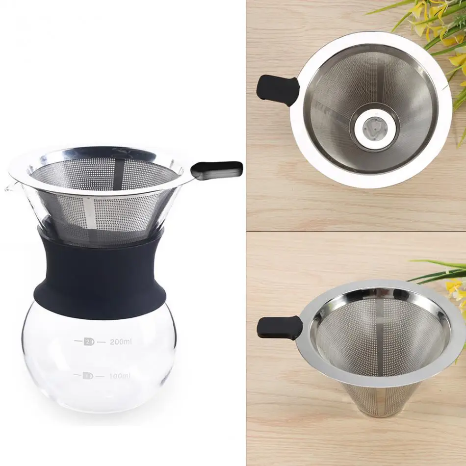 Reusable Stainless Steel Coffee Filter Pour Over Coffee Brew Drip