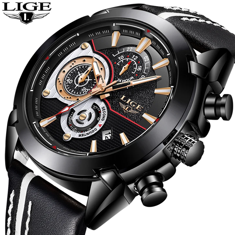 

2019Mens Watches LIGE Top Brand Luxury Men Military Sport Watch Men's Multi-Functional Waterproof Quartz Watch Relogio masculino
