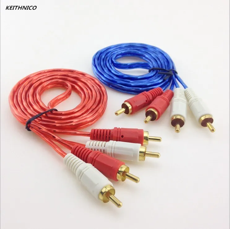 

1PC Good Quality 2RCA Male to 2RCA Male Audio Video Extended AV Cable Cord For DVD HDTV Speaker Phone Plugs 1.5M