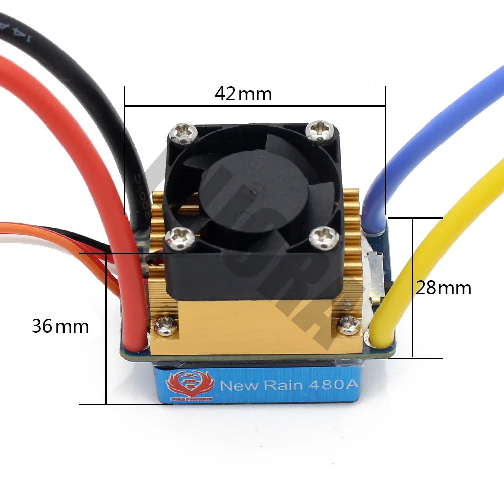 480A Waterproof Brushed ESC Speed Controller with 5V/3A BEC for 1/10 RC Crawler SCX10 D90 Traxxas Tamiya HSP RC Car - Image 4