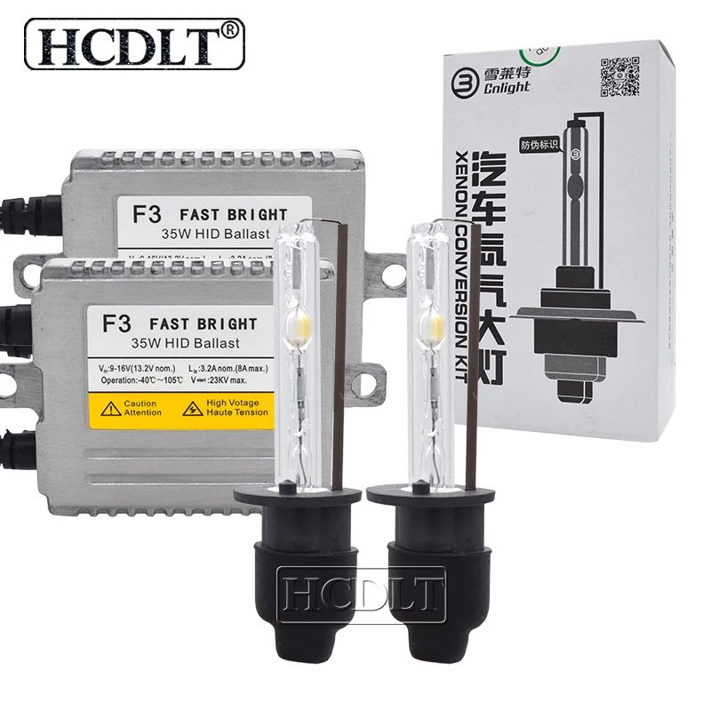 Комплект автомобильных фар HCDLT 35 Вт Cnlight Xenon H7 4300K 5000K 6000K H1 H3 H11 HB3 HB4 9012 D2H DLT F3 Slim HID