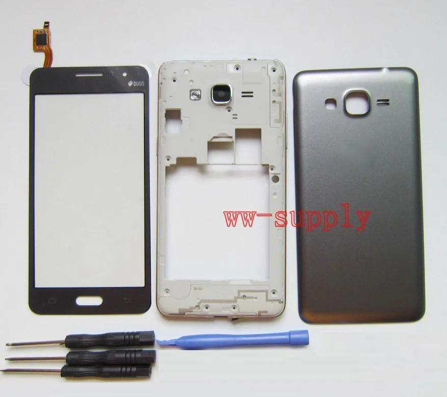 Цена Для samsung Galaxy Grand Prime SM G531H G531H DS Корпус Передняя рамка Шасси + крышка батареи + сенсорный экран дигитайзер сенсор + комплекты