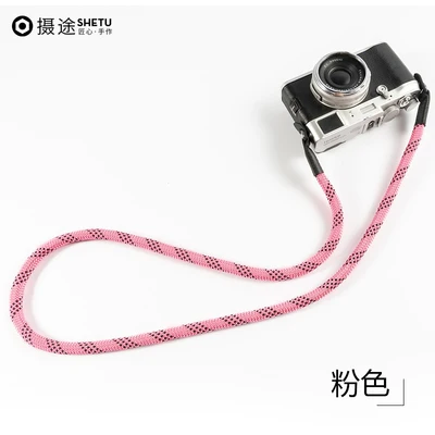 Камера ремни Камера прочной нейлоновой веревки Камера шейный ремешок для цифровой Камера Leica Canon Fuji X100F X-T20 X-T2 X-E3 X-T10 X-H1 - Цвет: Pink