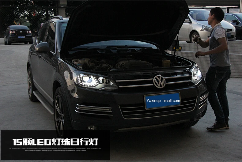 АКД стайлинга автомобилей для VW Touareg светодиодный фара 2011-2015 Touareg светодиодный DRL Hid вариант фара ангел глаз би ксенон луч аксессуары