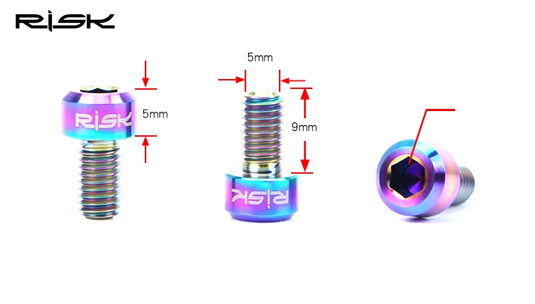 Риска M5x9mm велосипедные винты Титан сплав MTB Горный тормоза дорожного велосипеда винт для кабеля болты 3 цвета велосипедные аксессуары 2 шт./лот
