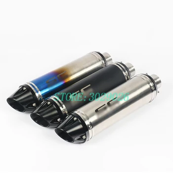 

425MM Universal Motorcycle Exhaust Muffler Pipe with DB killer For GY6 R1 R3 R6 FZ6 Most Motorcycle ATV Laser Marking Escape