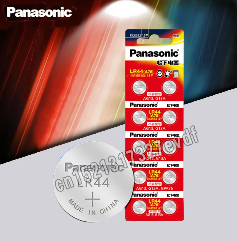Panasonic 10 шт. 1,5 V аккумулятор таблеточного типа lr44 Литиевые Батарейки-таблетки A76 AG13 G13A LR44 LR1154 357A SR44 100% оригинал