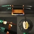Полностью ручной работы изогнутая сталь красный японский Танто Полный Тан самурайский меч острый нож Изобразительное металическое украшение для дома