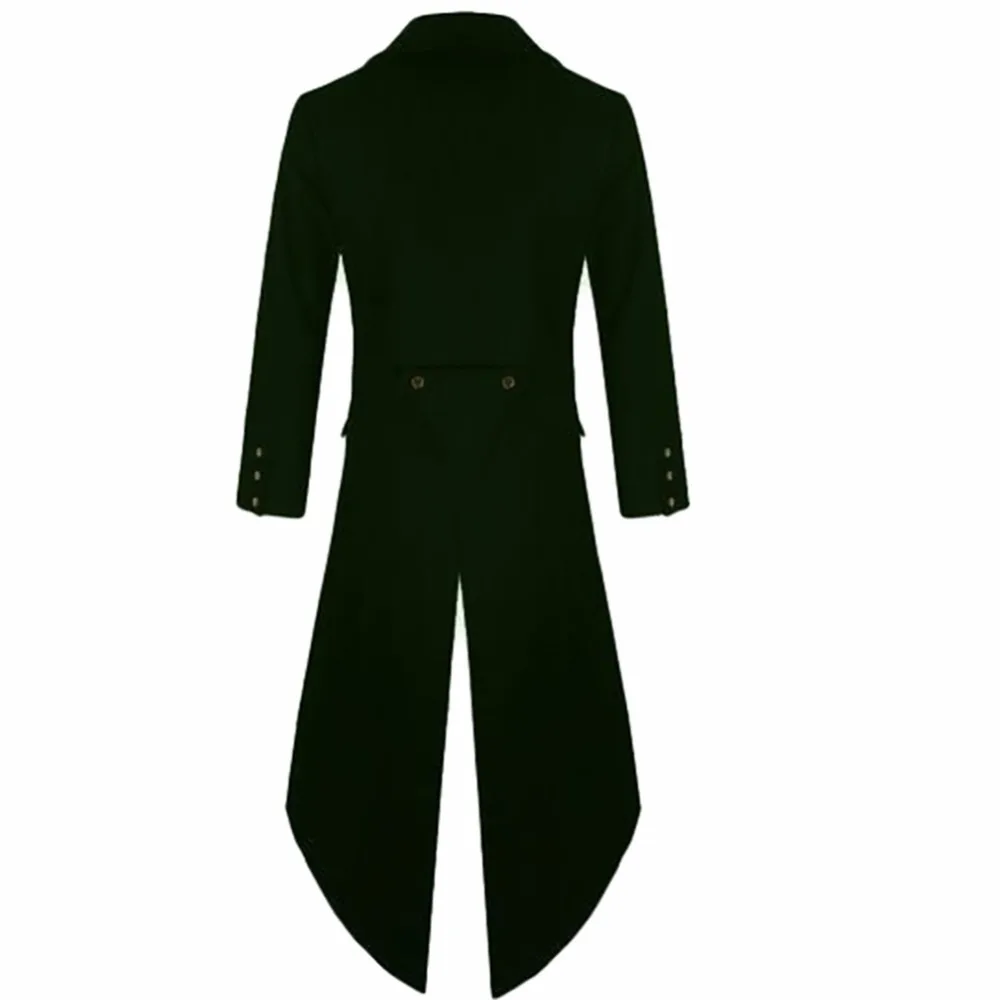 Для мужчин пальто Винтаж стимпанк Ретро фрак куртка с длинным рукавом Однобортный готический викторианской сюртук плюс Размеры 4XL #257805