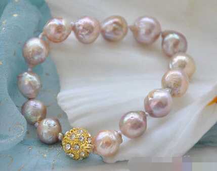 

0653 LAVENDER almost round KESHI REBORN PEARL bracelet