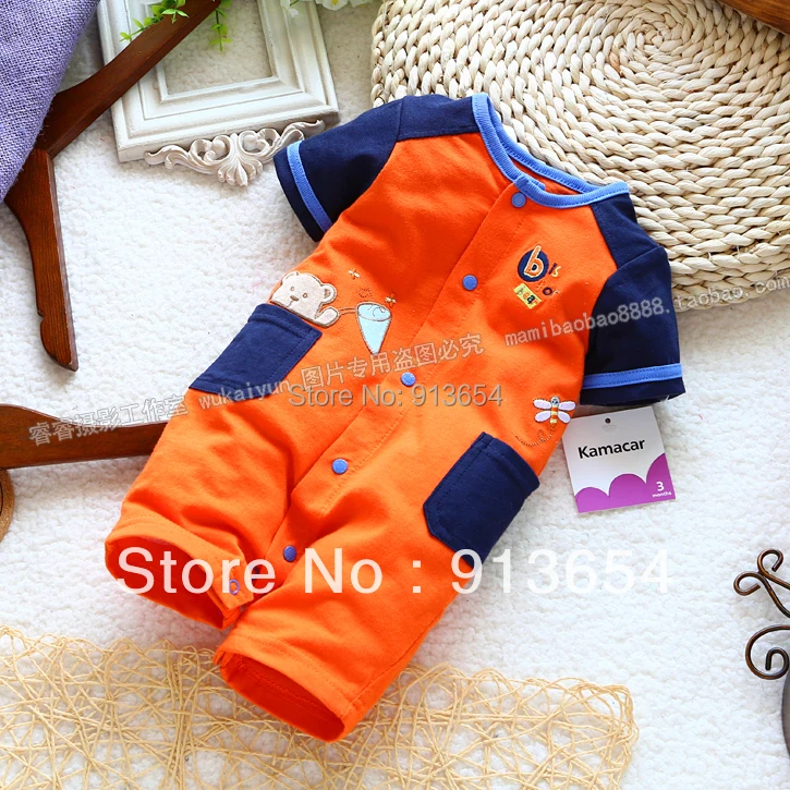 

new 2017 summer baby clothing kids romper baby boy Cool Short sleeve jumpsuit newborns creepers baby wear