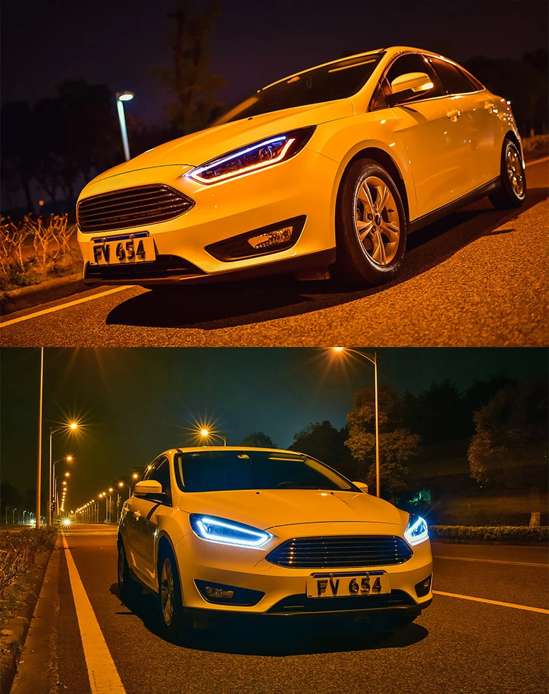 Стиль Автомобильный передний светильник для Ford Focus светодиодный головной светильник s DRL Объектив Двойной Луч Биксеноновая фара