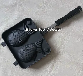 

Taiyaki Japanese Fish-Shaped Bakeware Waffle Pan Maker 2 Cast Home Cake Tools