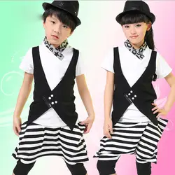Дети черный, белый цвет Современный Джаз Танцы наряды Обувь для мальчиков Обувь для девочек хип-хоп Костюмы для бальных танцев Танцы