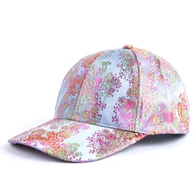 Высокое качество г. брендовые Модные Шелковые цветы-как вышитые Бейсбол Кепки женские Шапки Леди регулируемая Sunwear шляпа женский