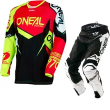NOVO 2018 MX Hardwear Viz Oi-Flow-Verdadeiro Vermelho Calças Jérsei Motocross Equitação Corrida De Combinação MTB DH Off -Road Conjunto de Engrenagens
