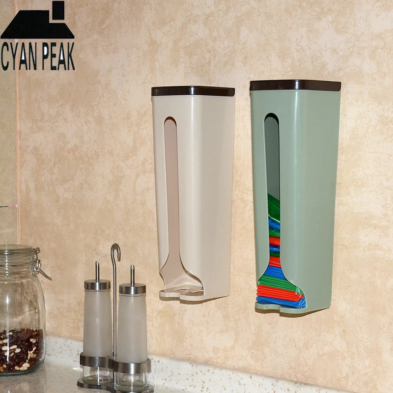 

1PC Wall-mounted Garbage Bag Kitchen Bedroom Bathroom Garbage Bag Organization Box Plastic Cupboard Storage Bag Kitchen Tool