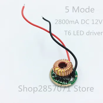 

5 Mode Constant Current 2800mA DC 12V XML T6 Led Driver For Cree XML XM-L2 LightingTransformers 5 Mode