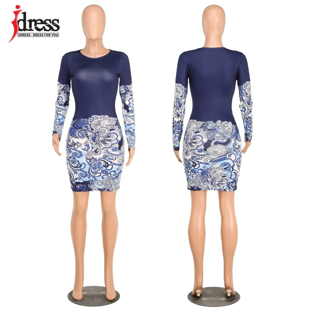 Hambelela 2017 Fashion Flower Printed Women Winter Dress Sexy Bodycon Party Dresses Long Sleeve Vintage Dress Vestidos Plus Size (5)