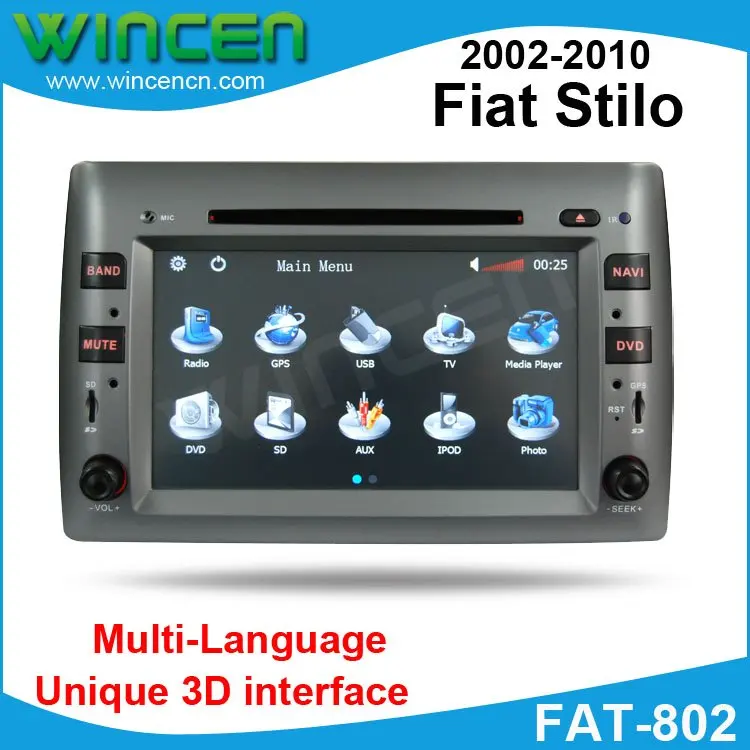 8 Car DVD Player for Fiat Stilo with 3D Menu multilanguage support onboard computer HOT SELLING