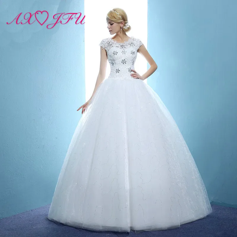 Aliexpress.com : Buy AXJFU princess bride wedding dress slit neckline