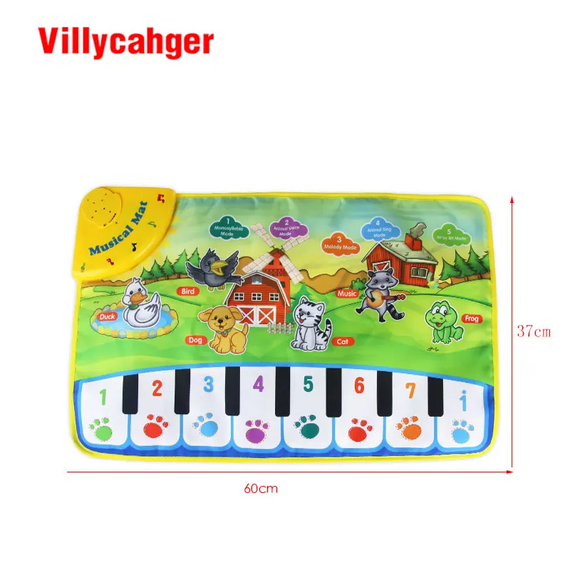 Детский музыкальный коврик с 8 клавишами 60x37 см|carpet seaming|toy testerstoy lamb |