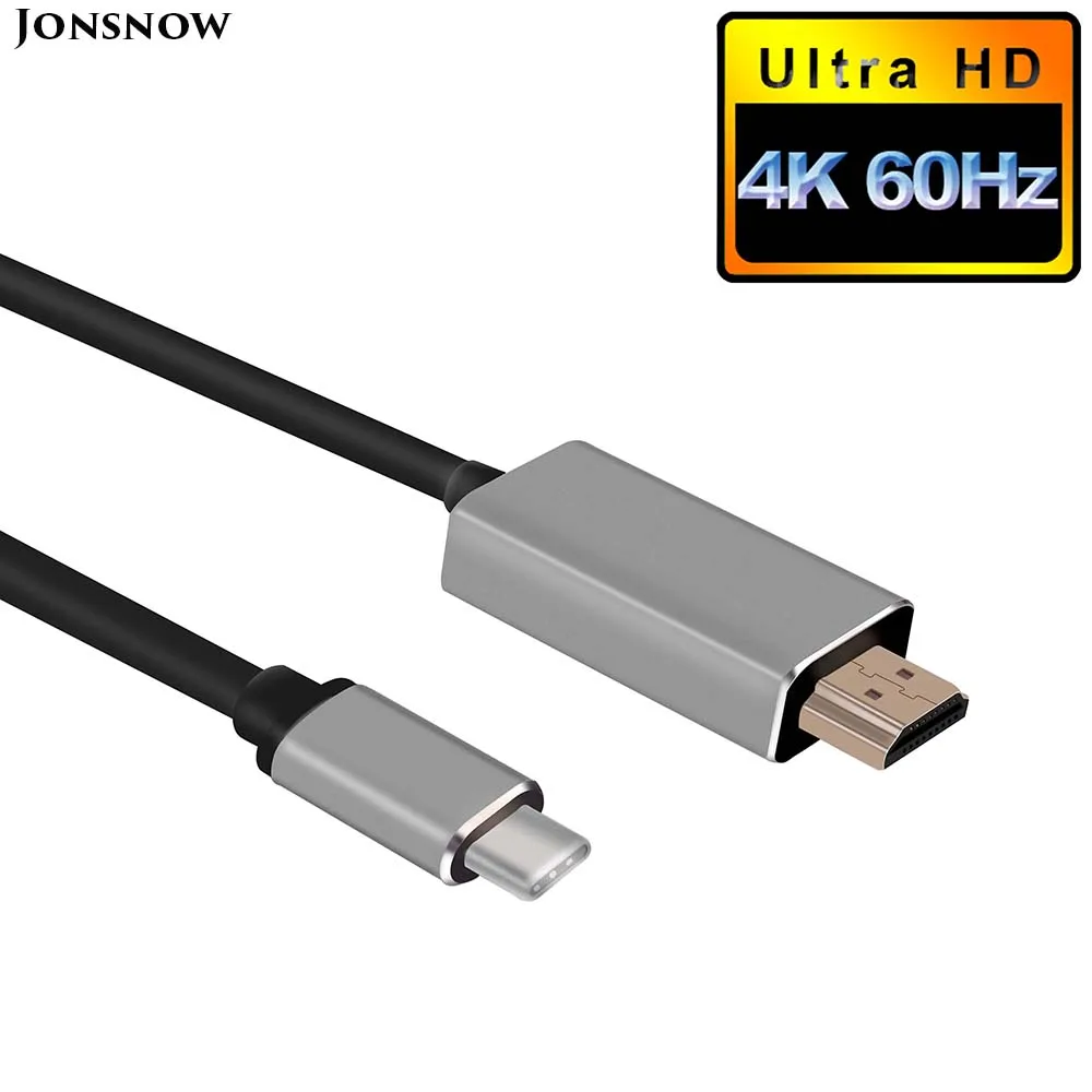 JONSNOW 1.8m USB C HDMI Cable Type C to HDMI Converter Male for MacBook Pro Samsung Galaxy S8 Huawei Mate 10 USB-C HDMI Adapter (4)