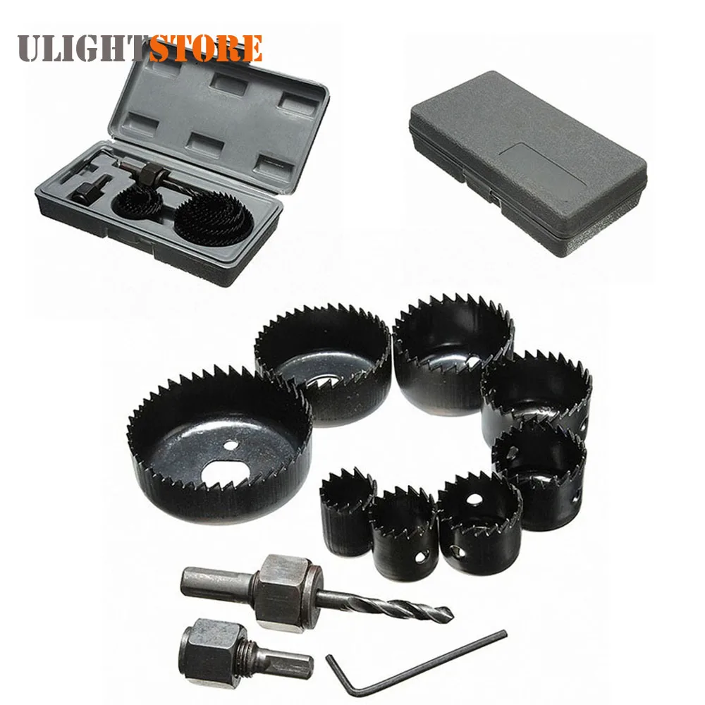 11pcs/set! DIY Hole Saw Cutter Cutting Set Kit Circular Round Case