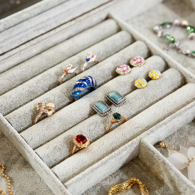 ANFEI New Mixed Jewelry Box Tray Necklace/Ring/Earrings/ Display Box Velvet Jewelry Organizer Box Bead Container Storage A255-11 ANFEI New Mixed Jewelry Box Tray Necklace/Ring/Earrings/ Display Box Velvet Jewelry Organizer Box Bead Container Storage A255-11