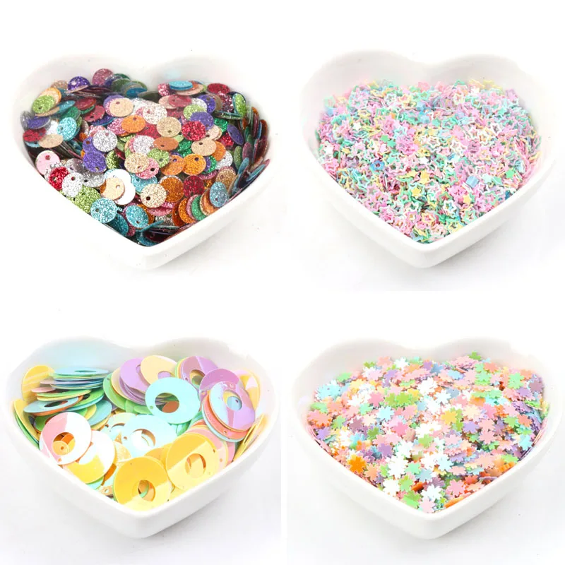 

Sequins PVC Decorations Garment Sewing Craft Accessory Children Painting DIY Flat Round Rabbit Star Shape 20g Multicolor 4-16mm