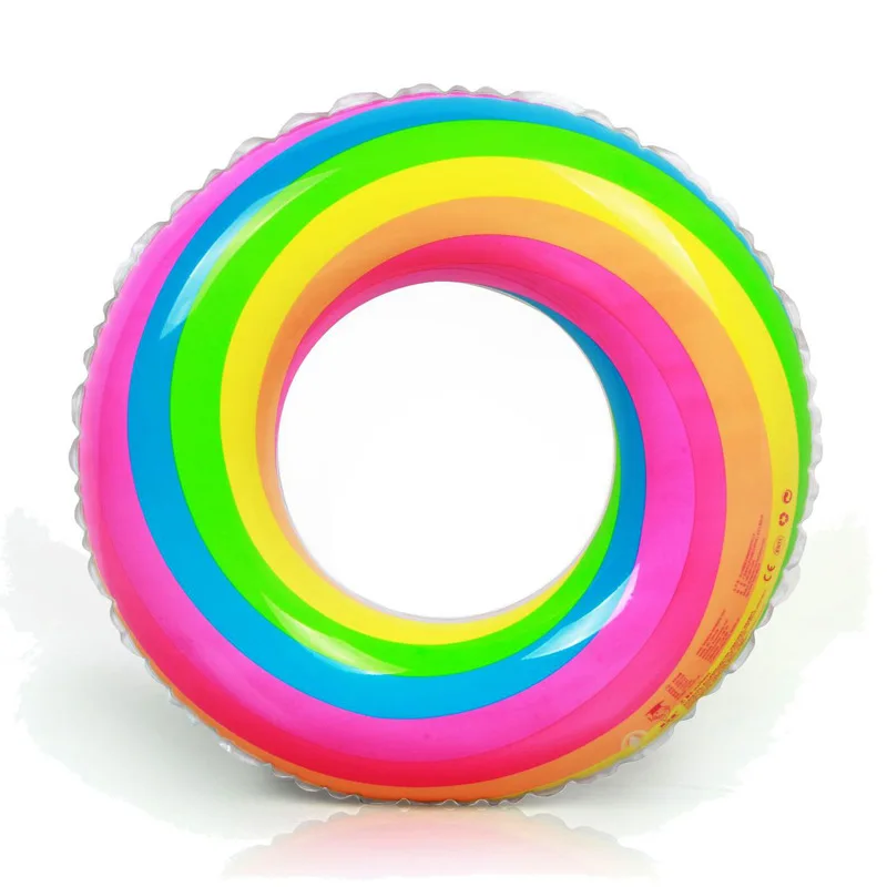 Маленький роуминг Радуга надувной круг для взрослых детей плавательный круг бассейн надувной поплавок для взрослых детей Бассейн Вечерние - Цвет: Rainbow
