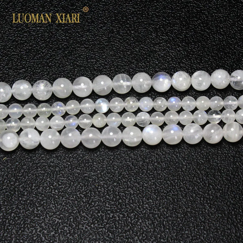 LUOMAN XIARI AAA + качественный Натуральный Белый Лунный камень Лабрадора бусины из