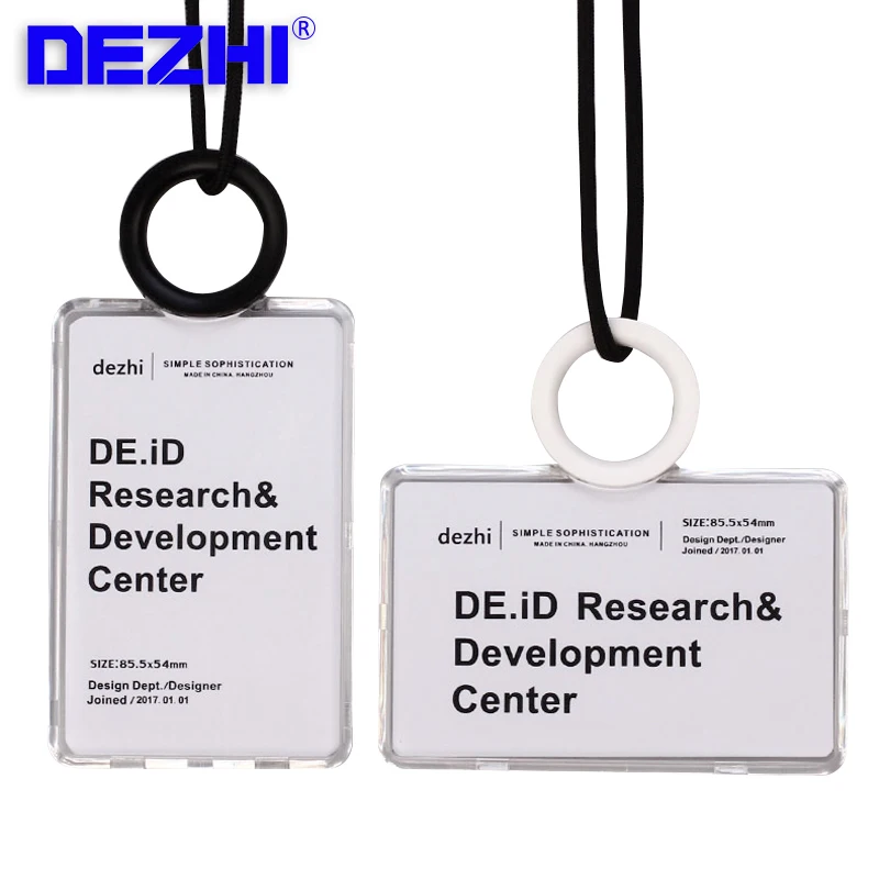 

Multi-function Creative Cup Ring Badge Holder ID IC Card Case with Black Lanyard,can custom the LOGO,Crystal Clear Quality