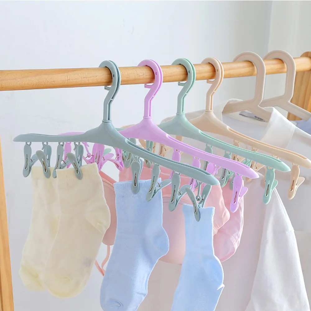 

Multi-functional Creative Clothes Hanger Windproof Hanger Fixed Holder Buckle Wardrobe Storage Anti-Slip Clothes Hanger Shelf