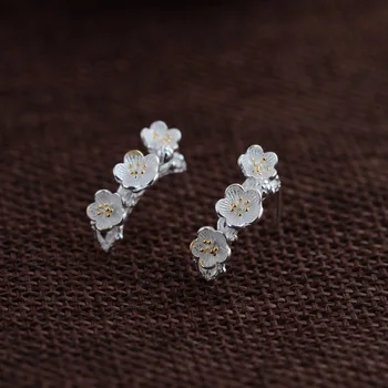 

New Fashion Fashion Wholesale Jewelry Genuine S925 Pure Silver Flower Earrings Simple Fashion New Gift For Friends