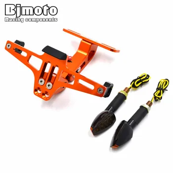 

BJMOTO Universal Motorcycle Conversion Multi-angle Adjustable License Number Plate Frame Holder Bracket With Turn Signal Light